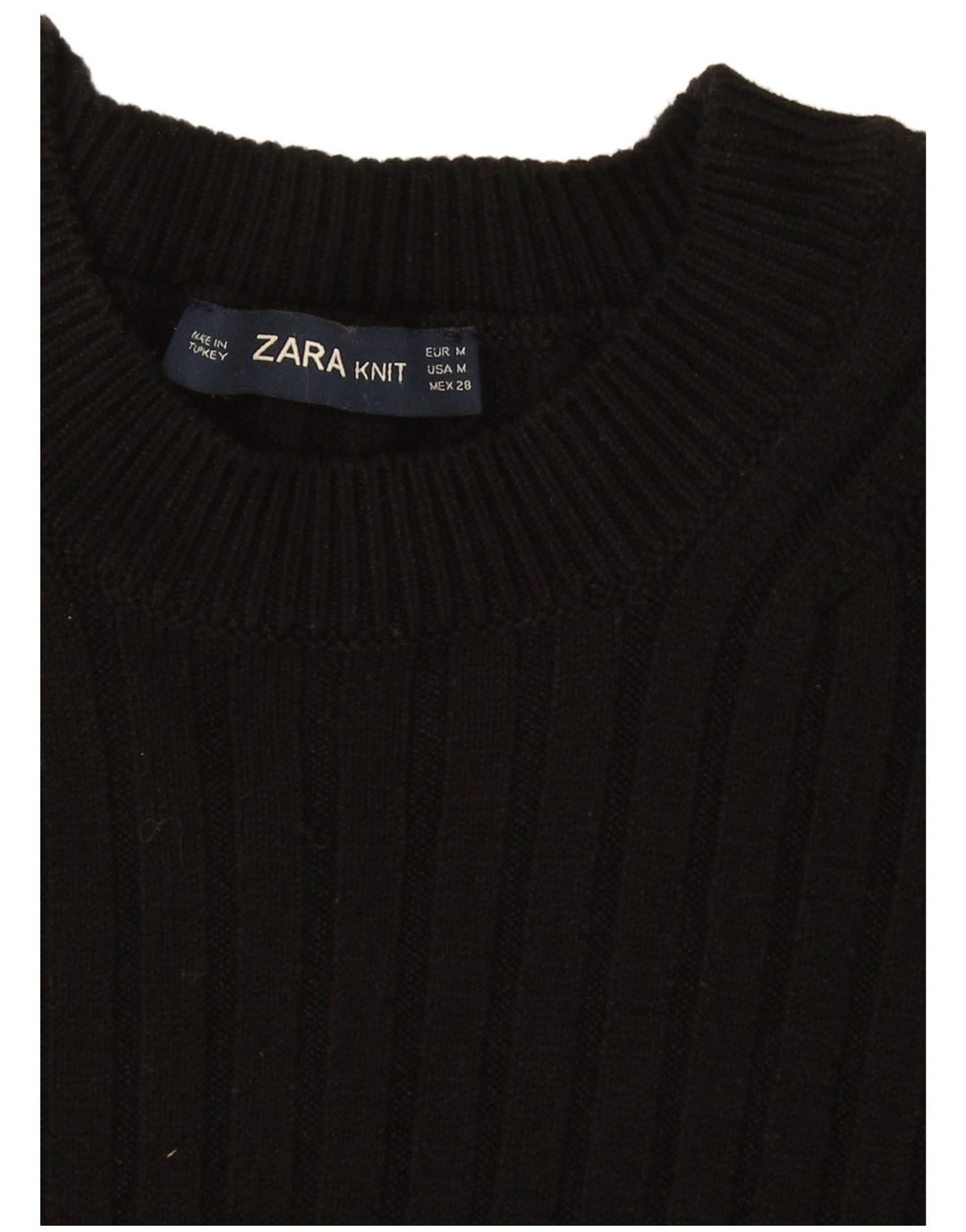 Zara Vestido Jumper Feminino Reino Unido 14 Médio Preto