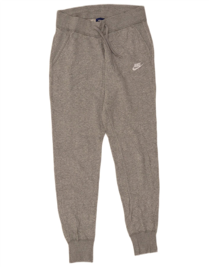 Calça esportiva feminina Nike Joggers UK 10 pequena cinza algodão