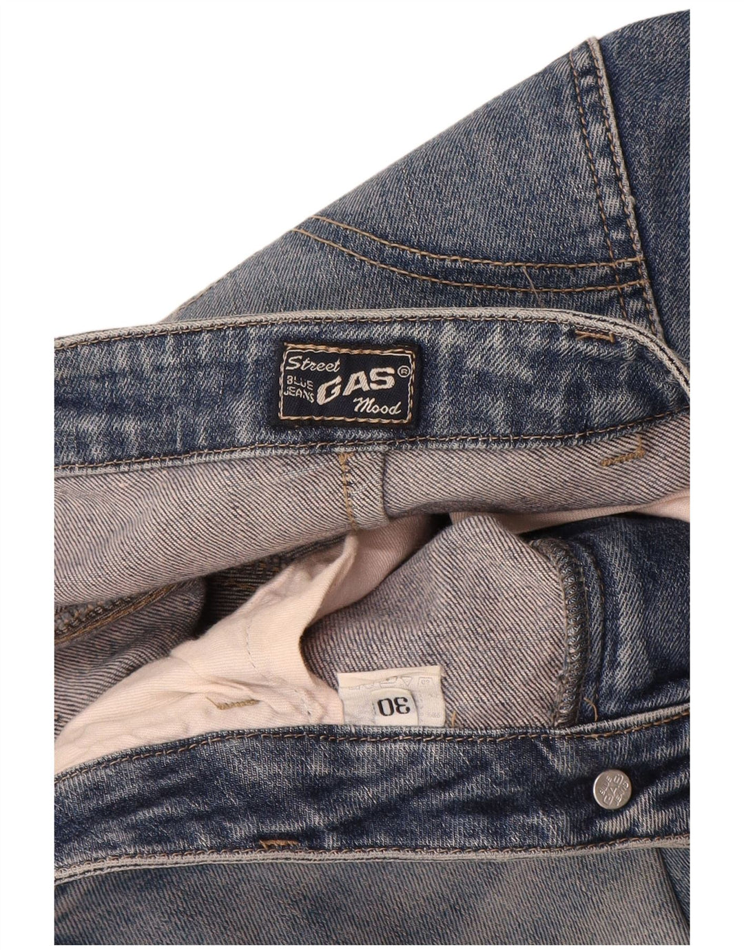 Gas Womens Slim Jeans W30 L30 Azul Algodão