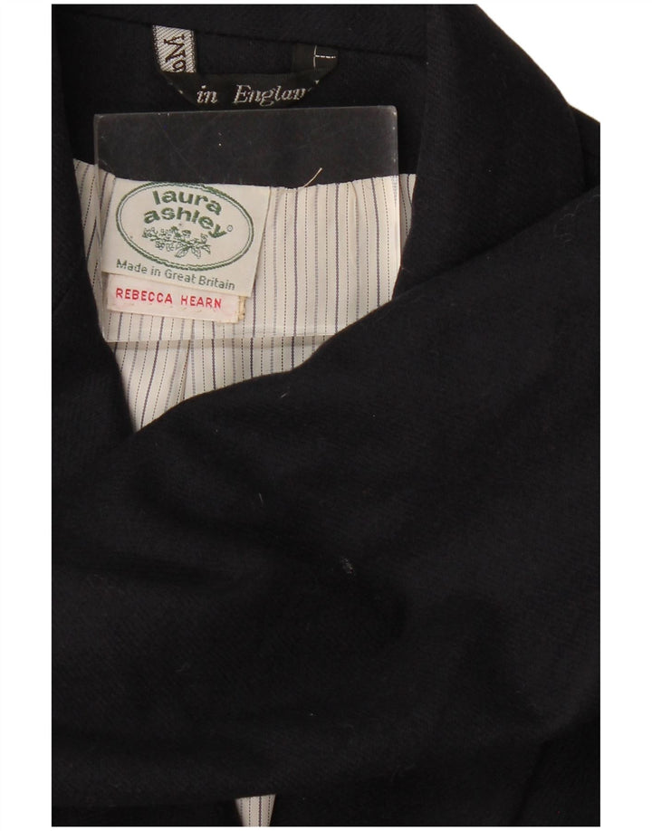 LAURA ASHLEY Jaqueta blazer feminina com peito duplo Reino Unido 14 lã preta média