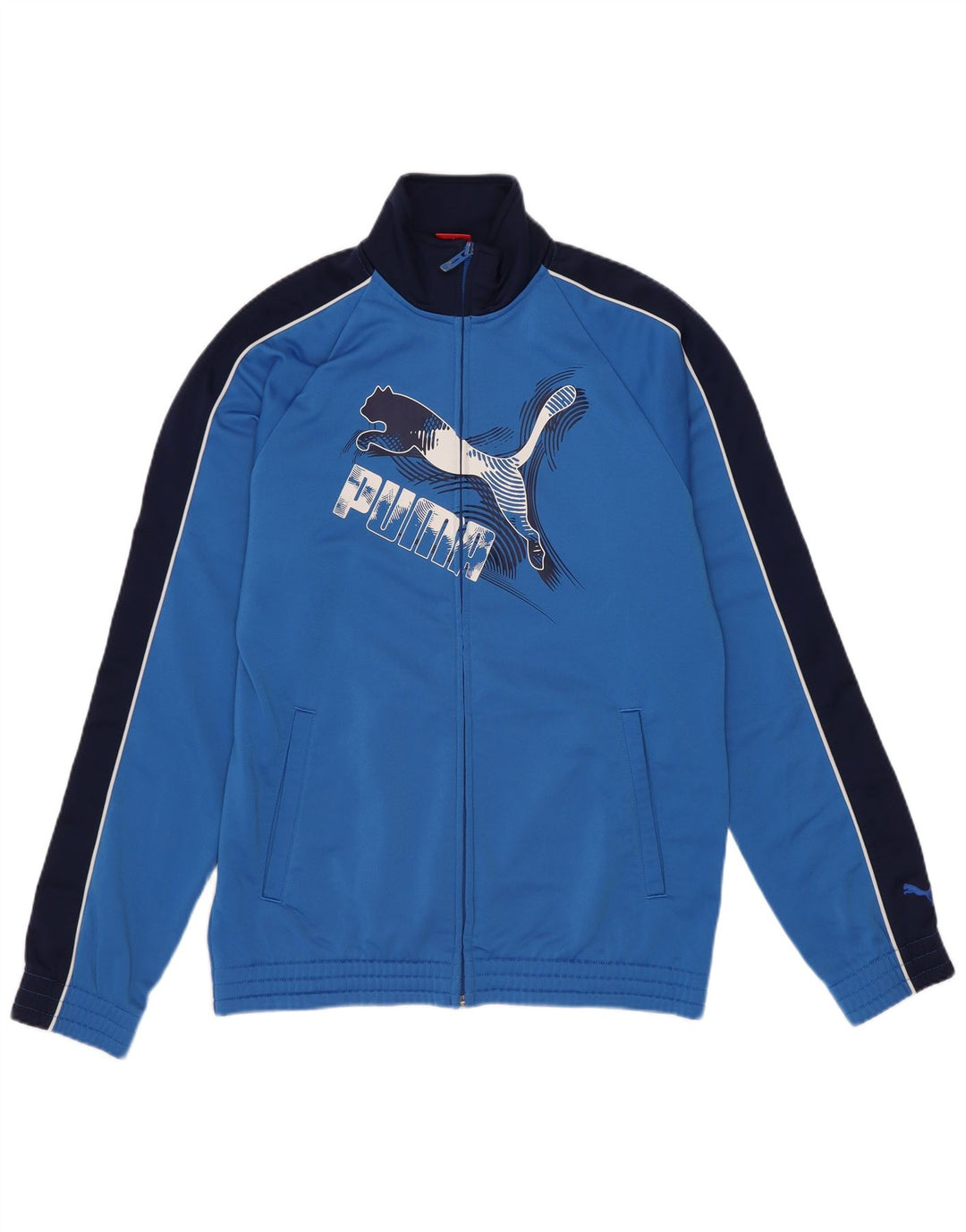 Jaqueta Puma Boys Graphic Tracksuit Top 13-14 anos Azul Colorblock