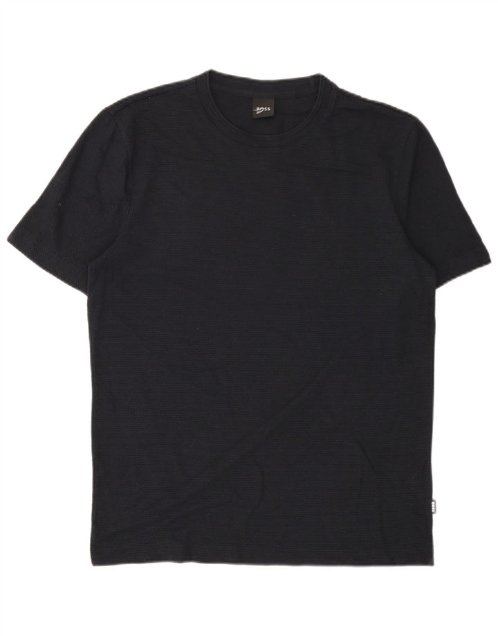 Camiseta masculina Hugo Boss Top médio algodão azul marinho