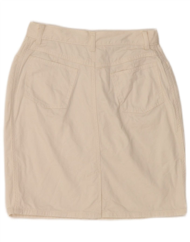 Saia reta feminina VINTAGE IT 38 XS W26 algodão branco