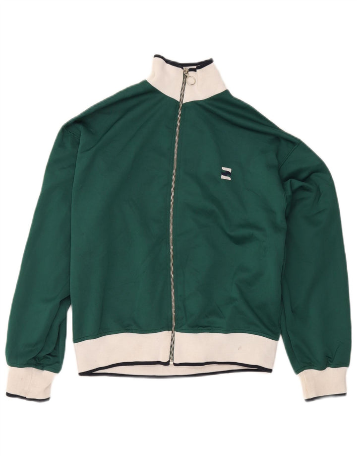 Zara Womens Tracksuit Top Jacket UK 10 Small Green Colourblock Poliéster