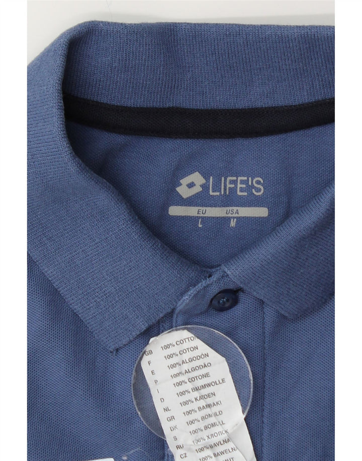 Camisa polo gráfica masculina LOTTO Life's grande algodão azul
