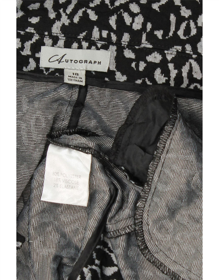 Jaqueta blazer feminina Marks & Spencer Autograph manga 3/4 Reino Unido 18 XL preta
