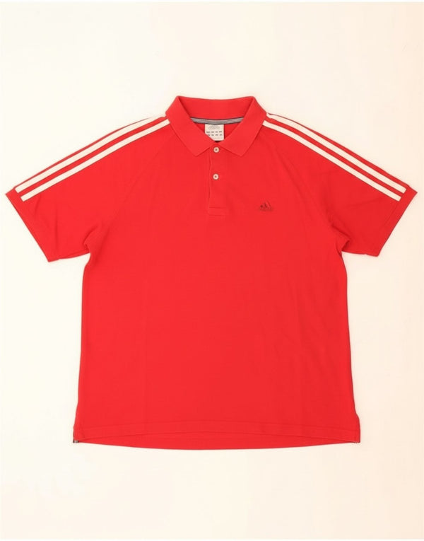 Camisa polo masculina adidas algodão vermelho médio