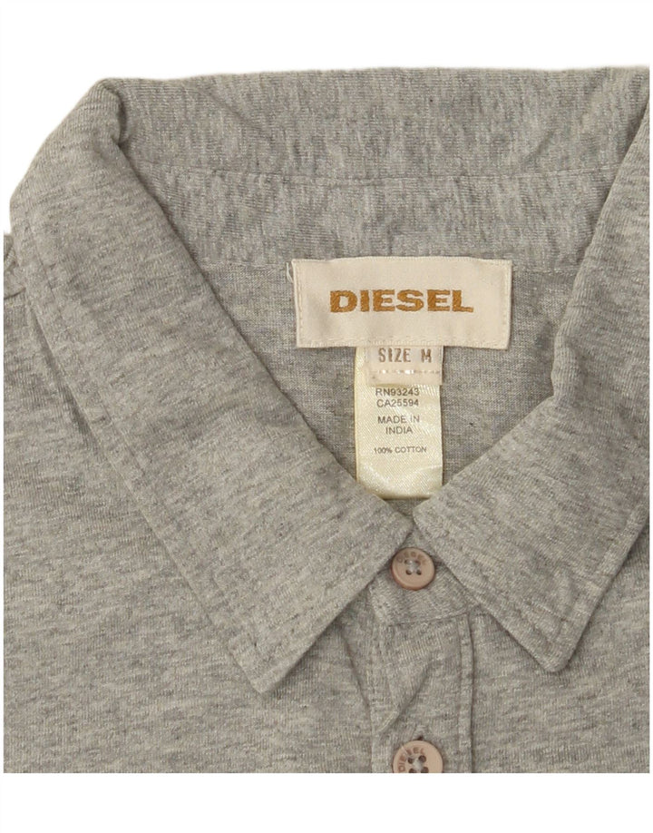 Camisa polo masculina DIESEL algodão cinza médio