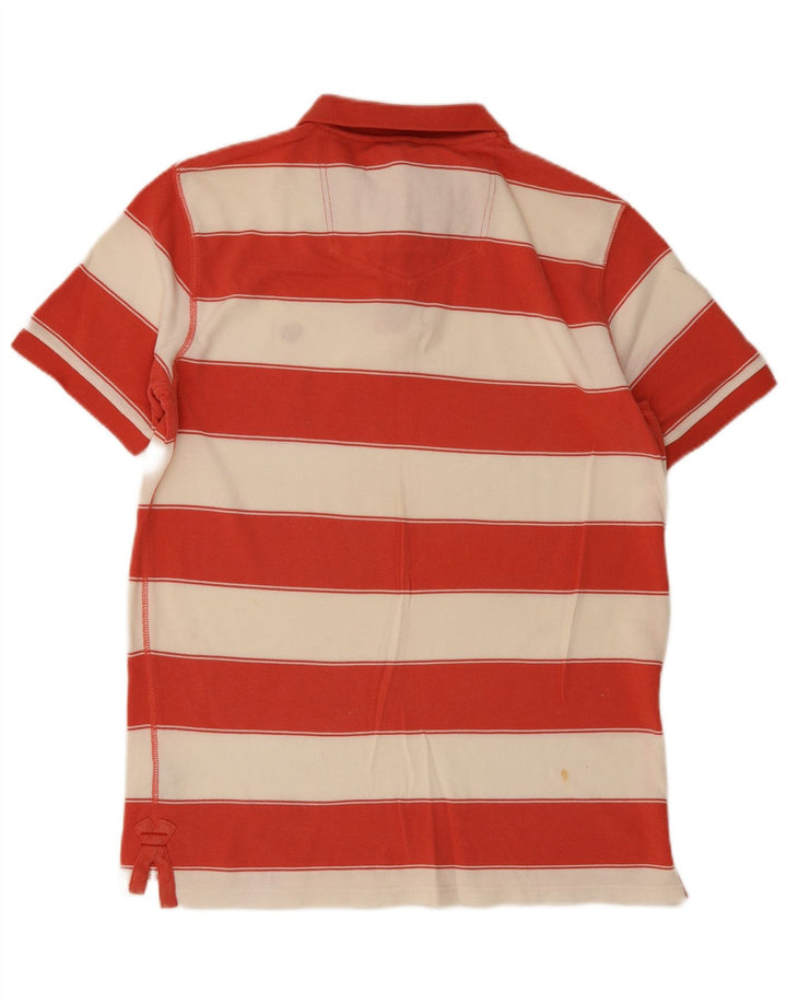 Camisa polo masculina Fat Face grande algodão listrado vermelho