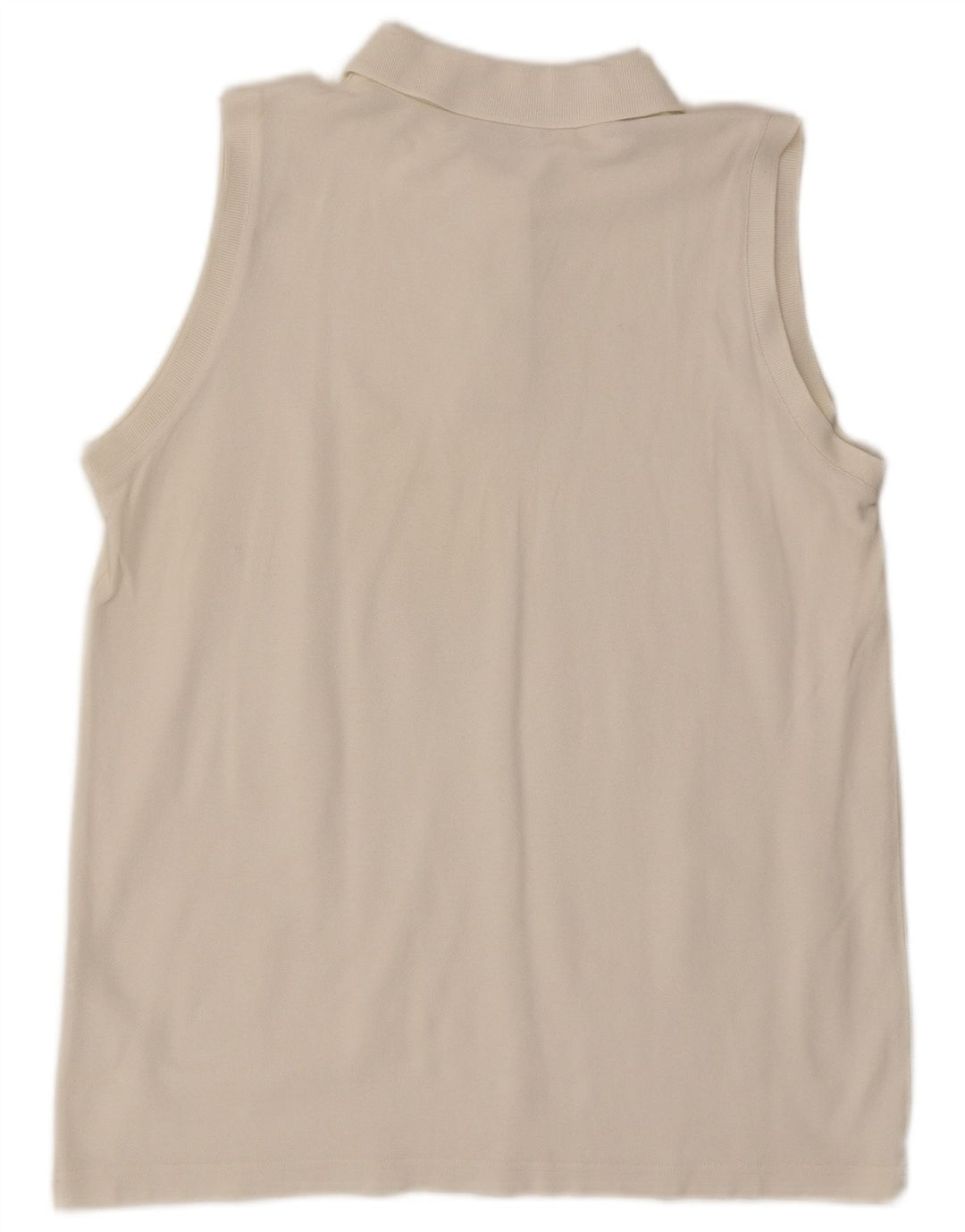 Belfe Camisa polo feminina sem mangas XL algodão branco