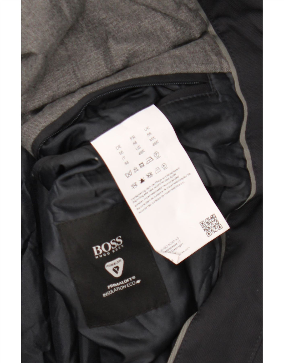 Sobretudo masculino Hugo Boss EU 56 3XL algodão preto