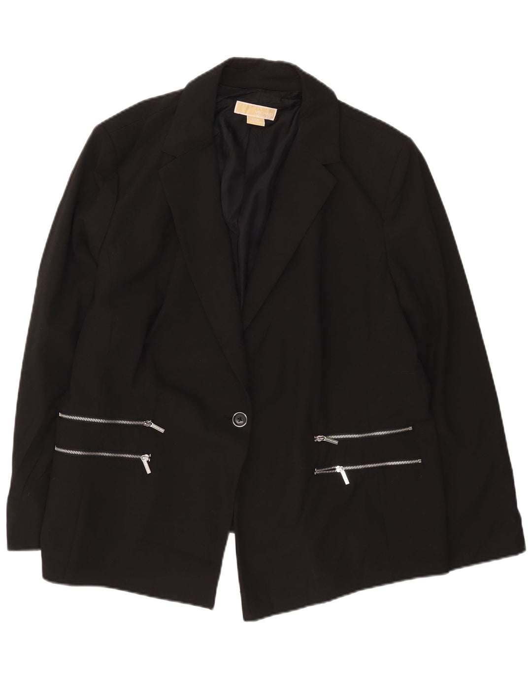 Jaqueta blazer feminina de 1 botão Michael Kors EUA 22 3XL poliéster preto moderno
