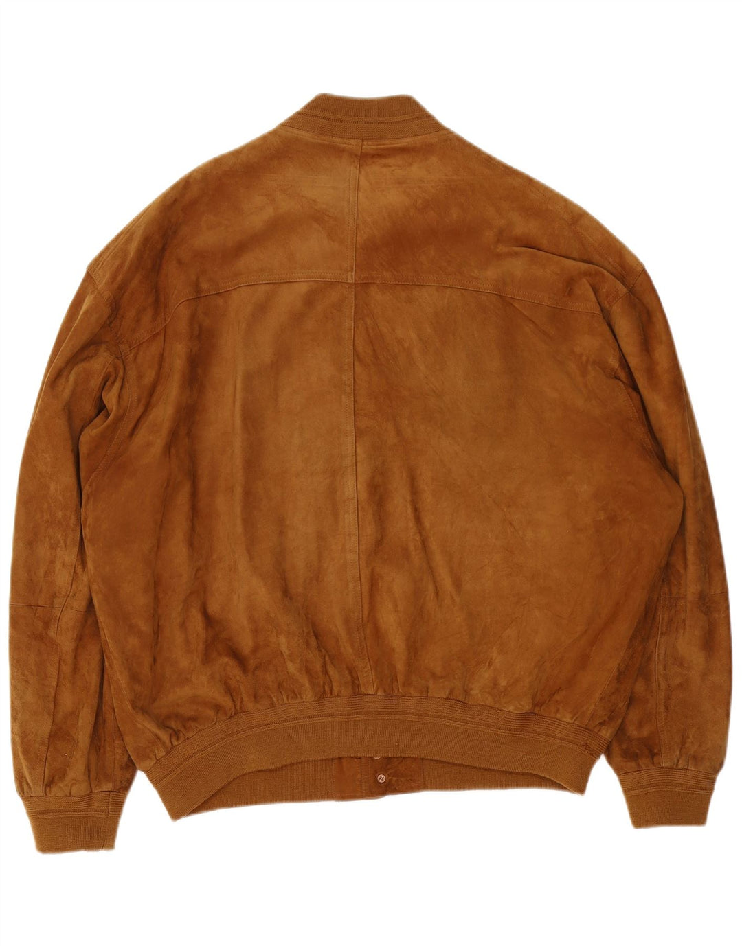 Jaqueta bomber masculina de camurça James Dillon Reino Unido 44 2XL couro marrom