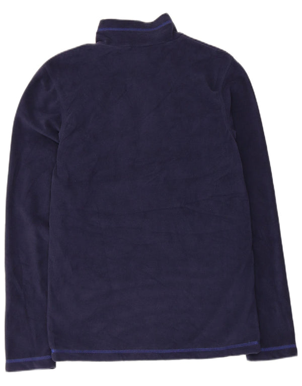 Reebok Mens Zip Neck Fleece Jumper Médio Azul Marinho Poliéster Esportes
