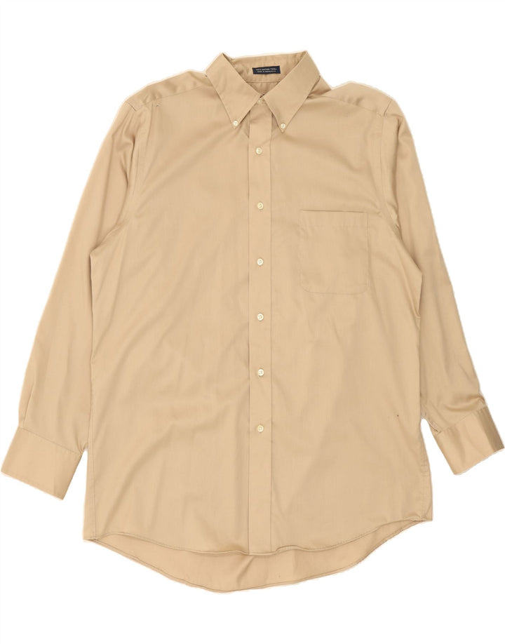 IZOD Mens Shirt Size 16 1/2 Large Beige Cotton Vintage Izod and Second-Hand Izod from Messina Hembry 