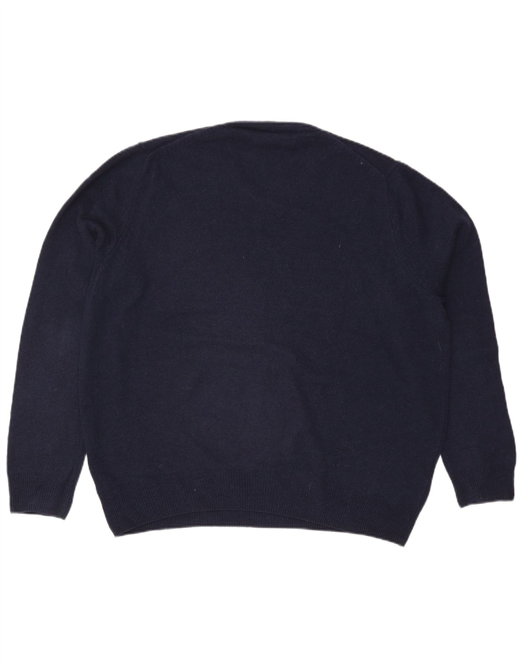 Suéter masculino Marks & Spencer com decote em V XL lã azul marinho