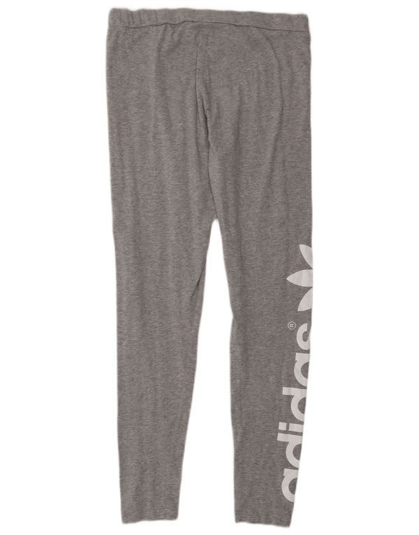 Leggings Adidas Feminino UK 16 Grande Algodão Cinza