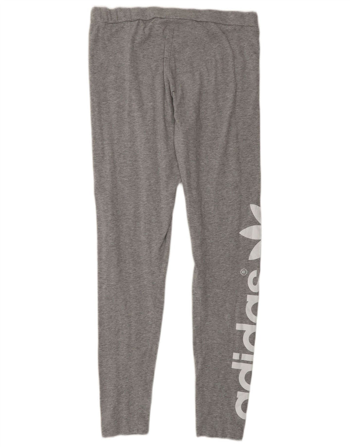 Leggings Adidas Feminino UK 16 Grande Algodão Cinza