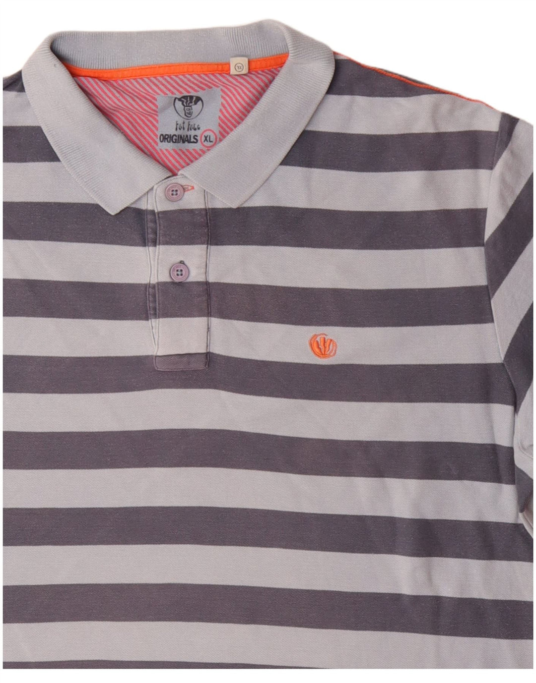 Camisa polo masculina FAT FACE XL algodão listrado azul