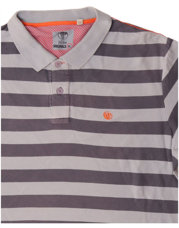 Camisa polo masculina FAT FACE XL algodão listrado azul