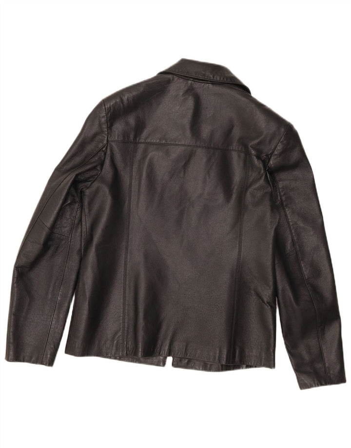 Jaqueta de couro masculina Planet IT 46 pequena couro preto