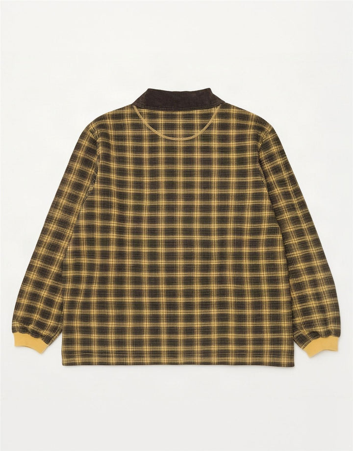 Scotch & Soda Suéter masculino com gola polo e algodão xadrez médio amarelo