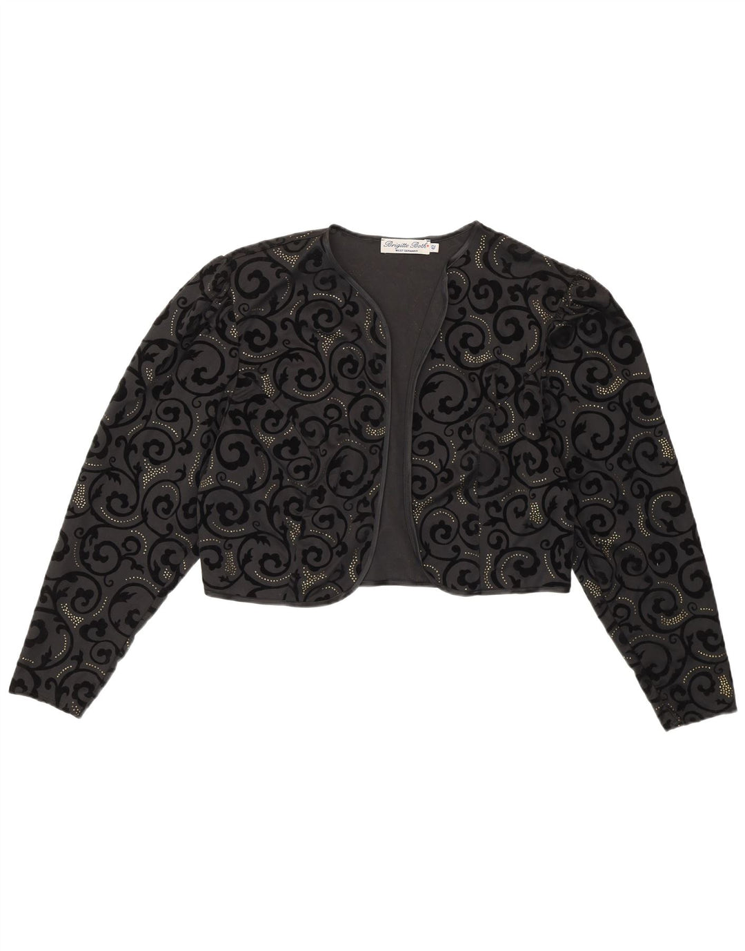 Brigitte Ambos Bolero Feminino Top EU 42 Grande Preto Paisley Poliéster