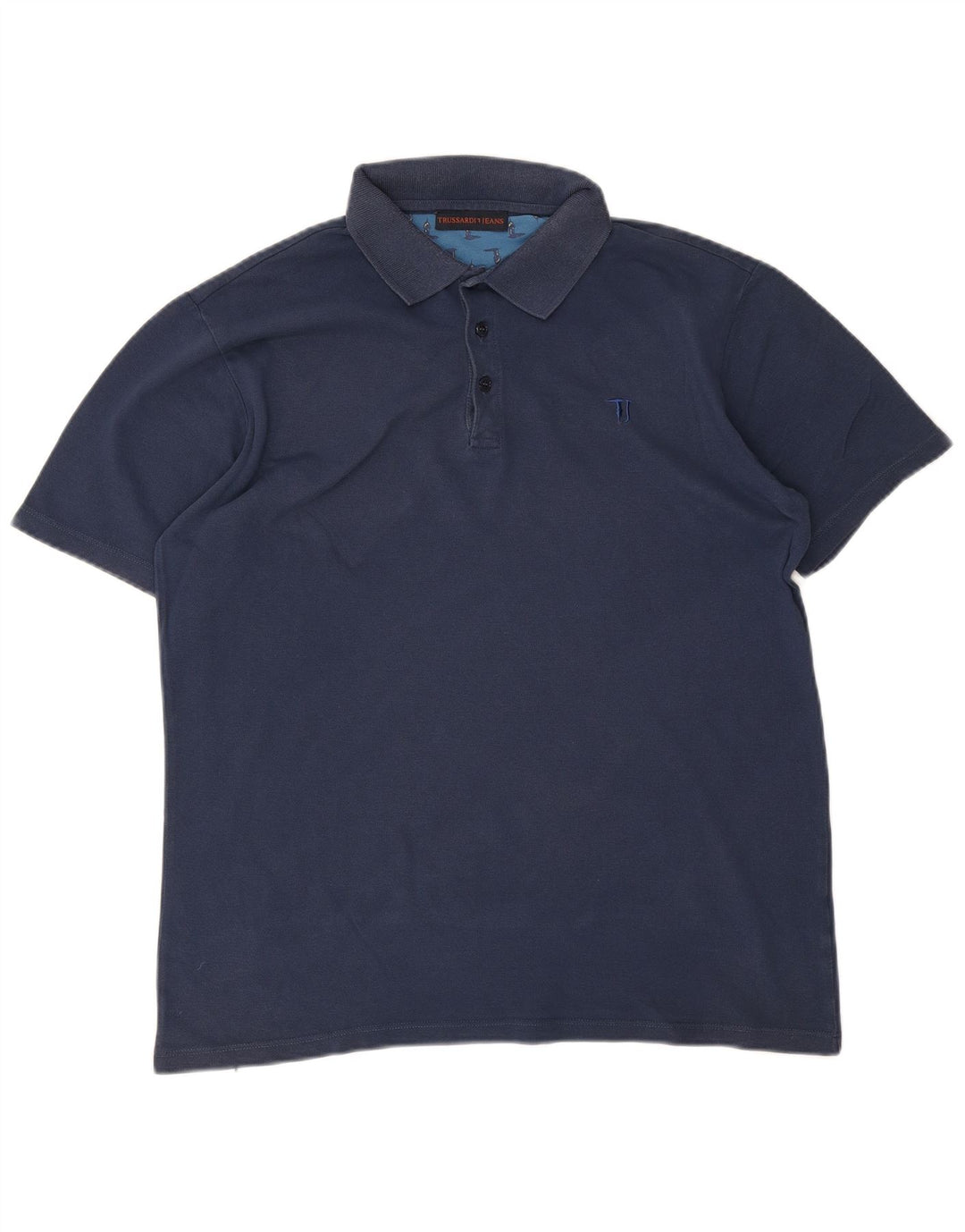Camisa polo masculina Trussardi Jeans grande azul marinho