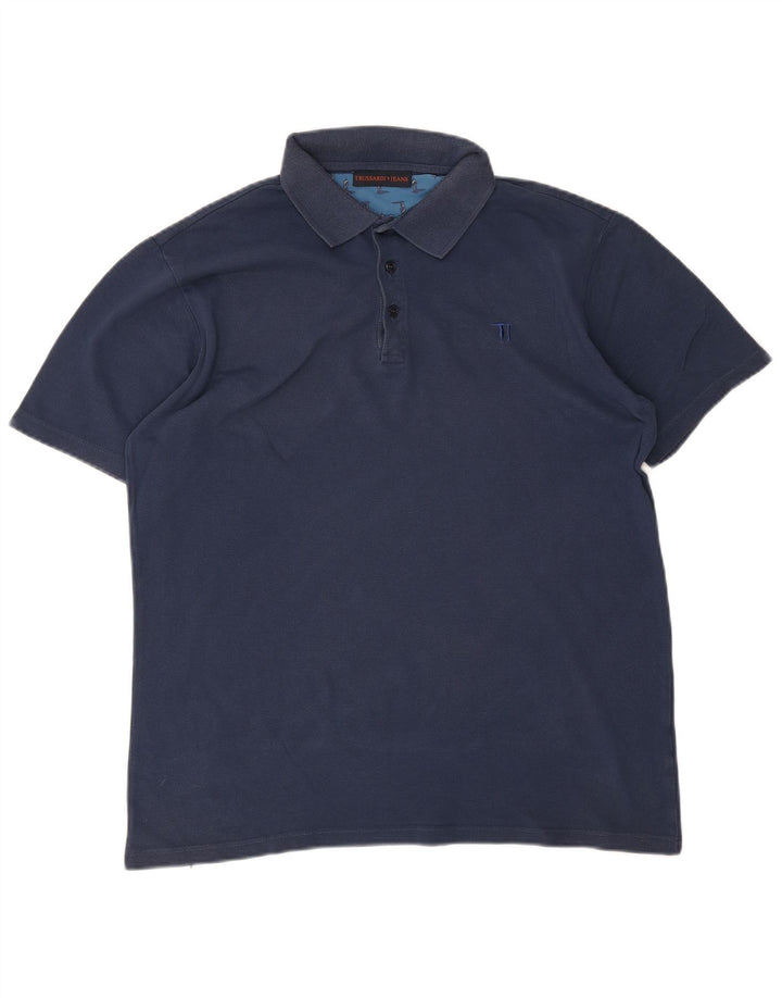 Camisa polo masculina Trussardi Jeans grande azul marinho