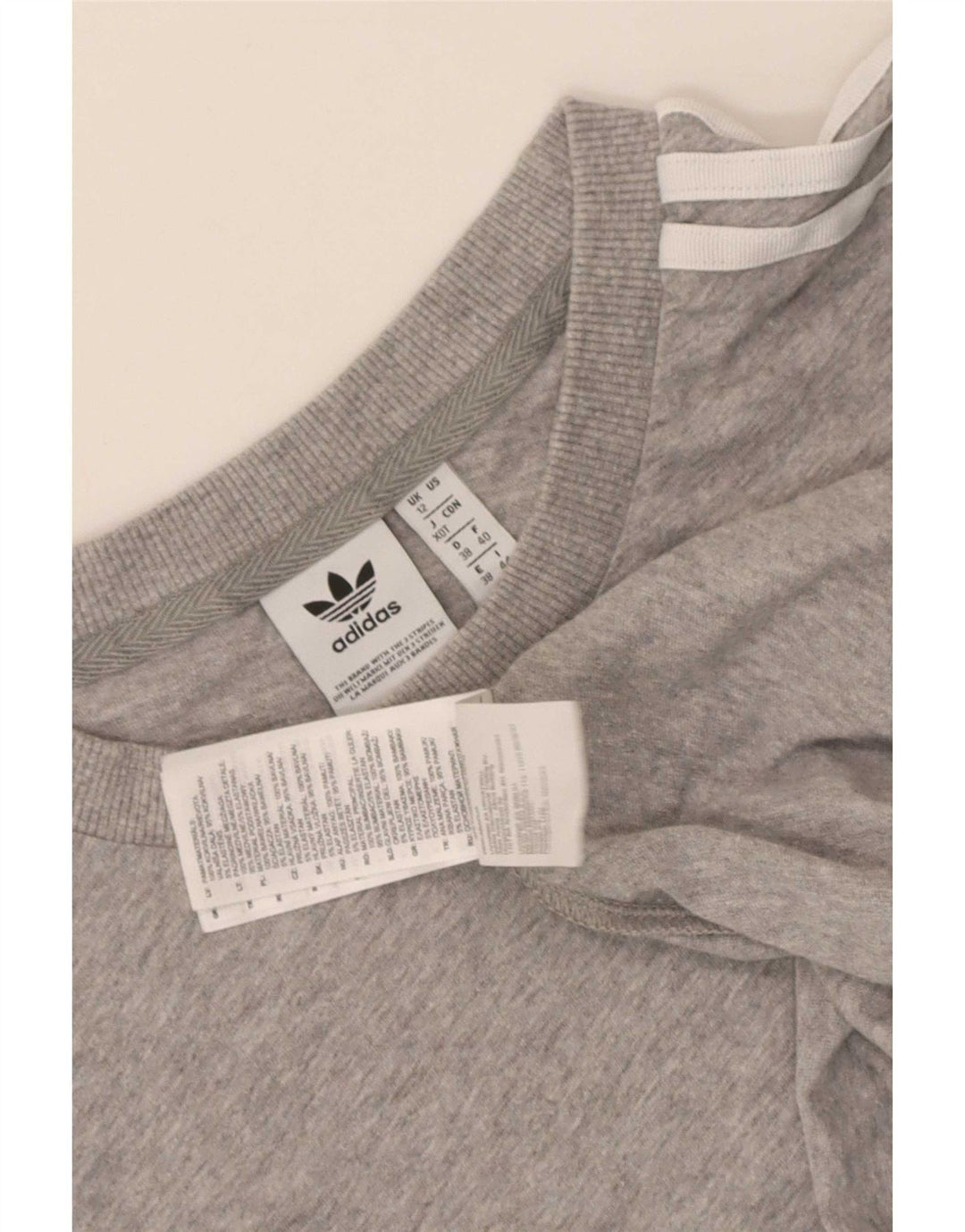Camiseta Feminina Adidas Top UK 12 Algodão Cinza Médio