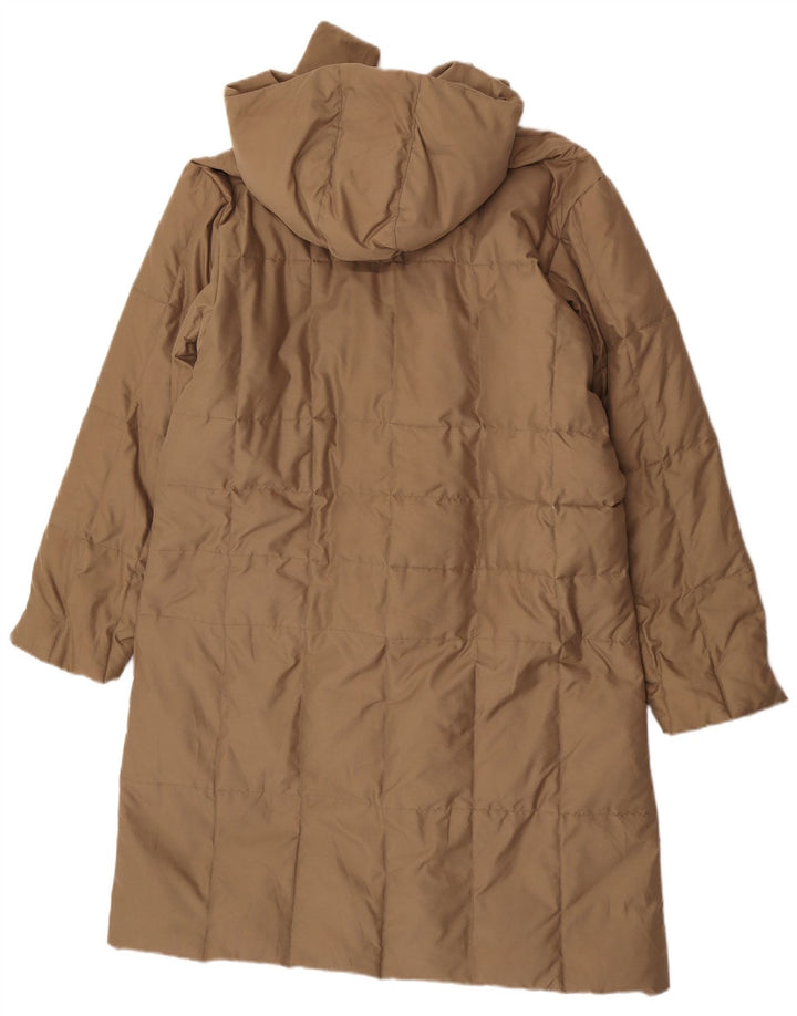 Casaco acolchoado com capuz feminino Sergio Tacchini IT 46 grande poliéster bege
