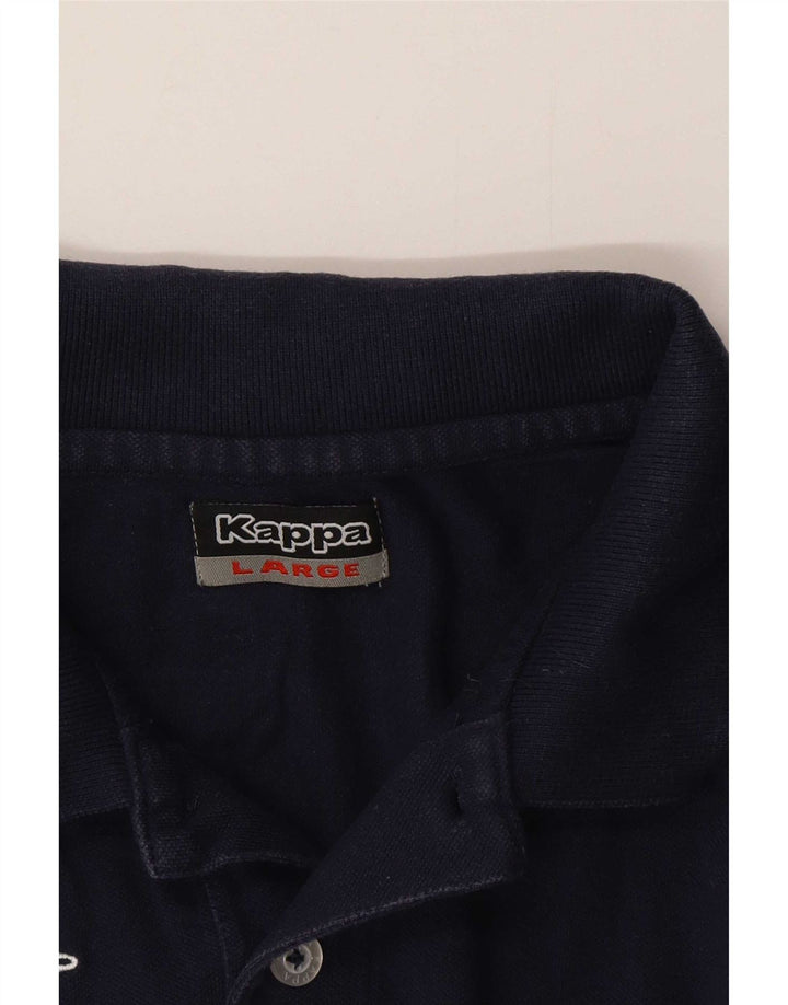 Camisa pólo gráfica masculina Kappa grande azul marinho