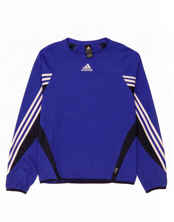 Adidas Masculino Climawarm Top Manga Longa Reino Unido 40/42 Médio Azul Marinho Colorblock