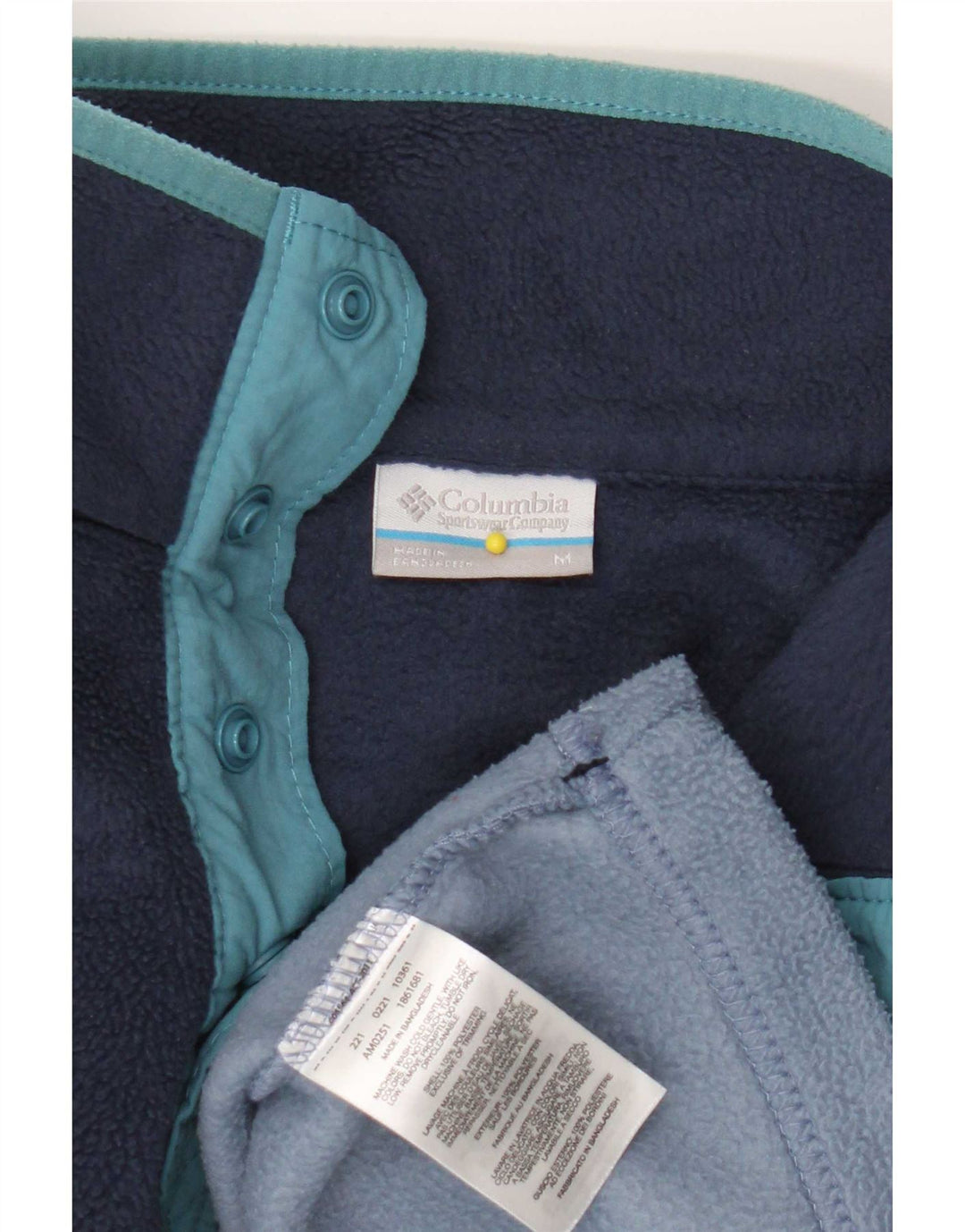 Columbia Suéter masculino com zíper e gola em bloco colorido azul marinho médio