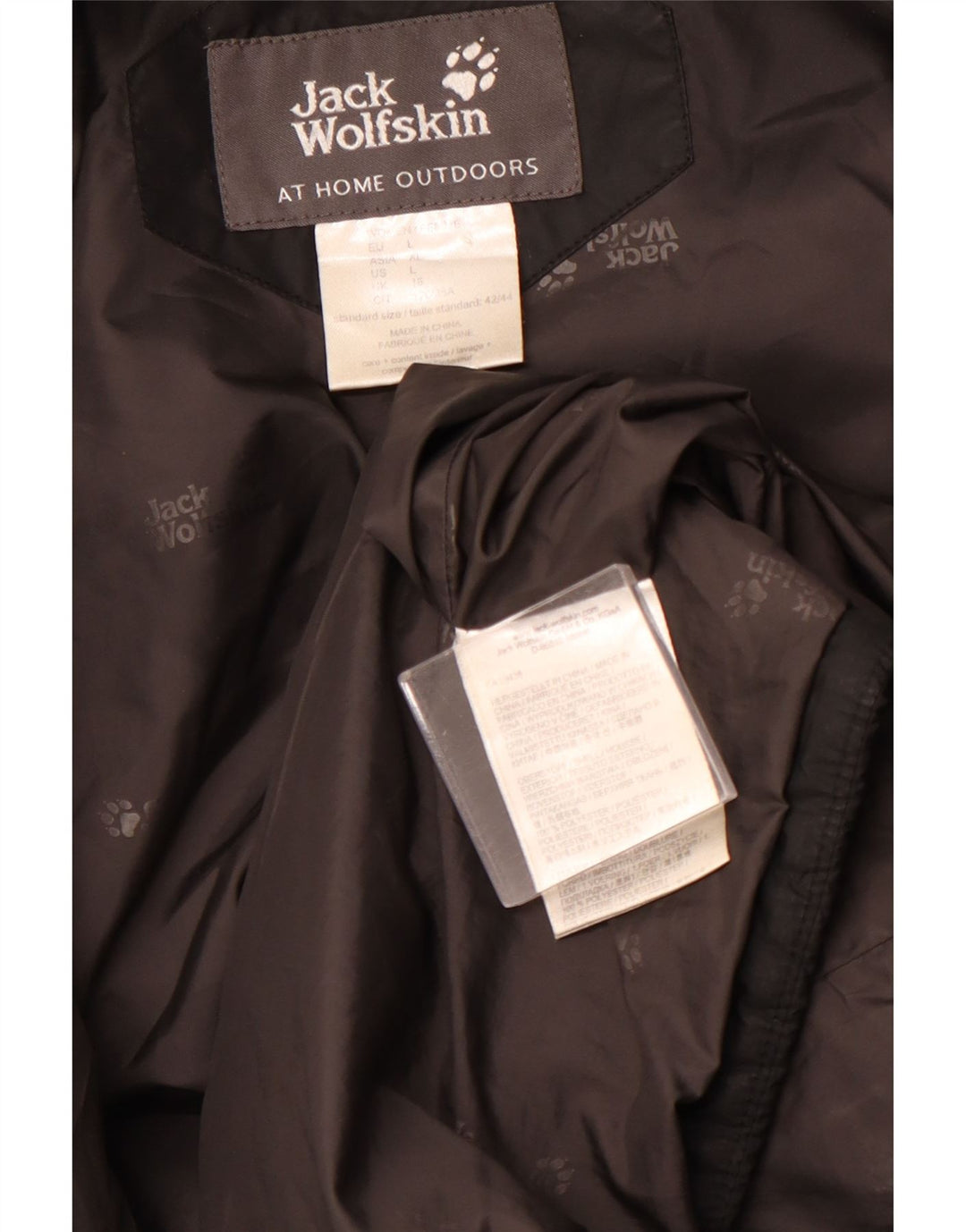 Casaco acolchoado com capuz feminino JACK WOLFSKIN Reino Unido 16 grande poliéster preto
