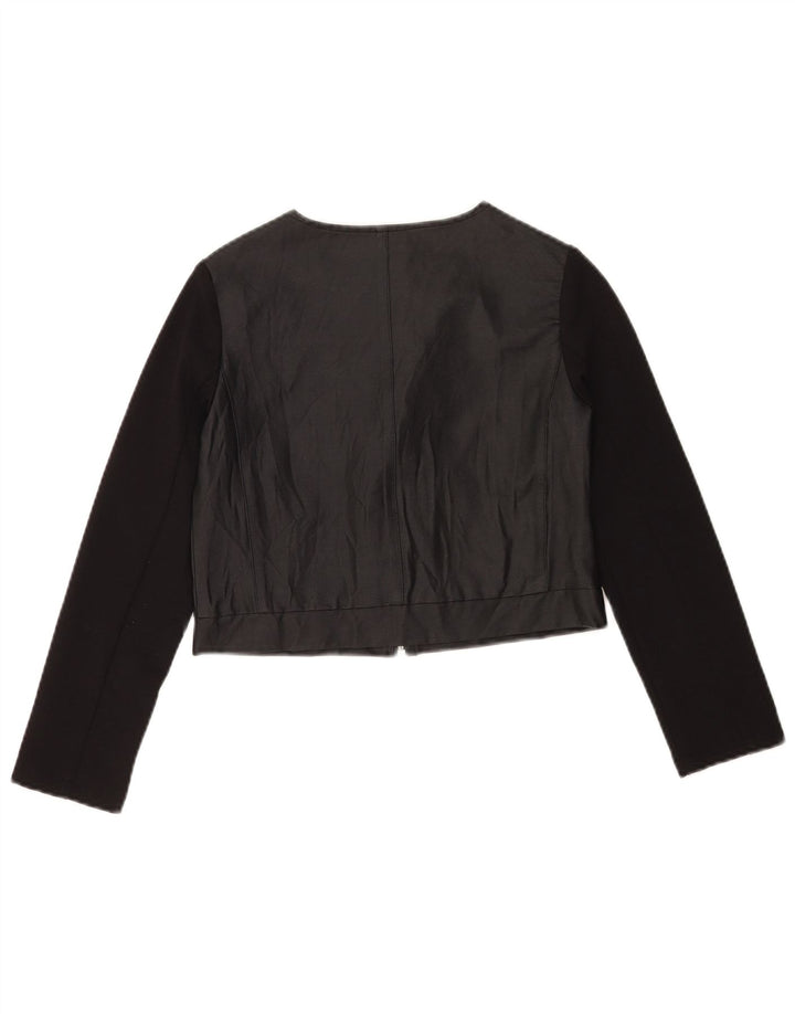 Jaqueta Bomber Please Girls Crop 11-12 Anos Viscose Preta