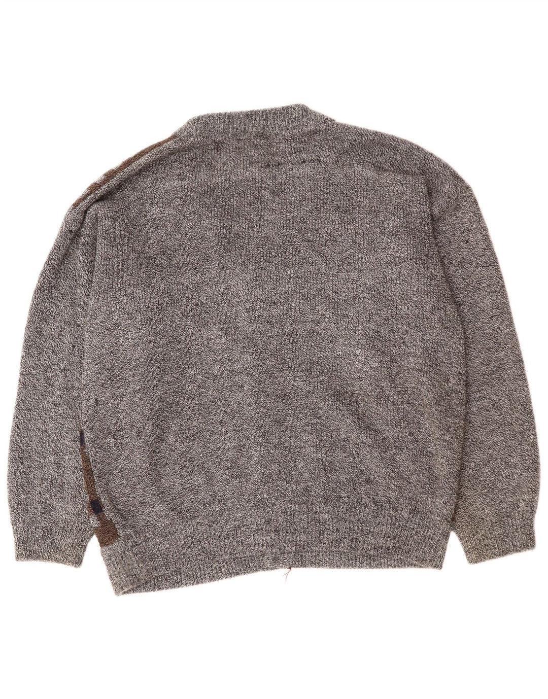 Suéter cardigã masculino VINTAGE 2XL cinza Argyle/acrílico diamante