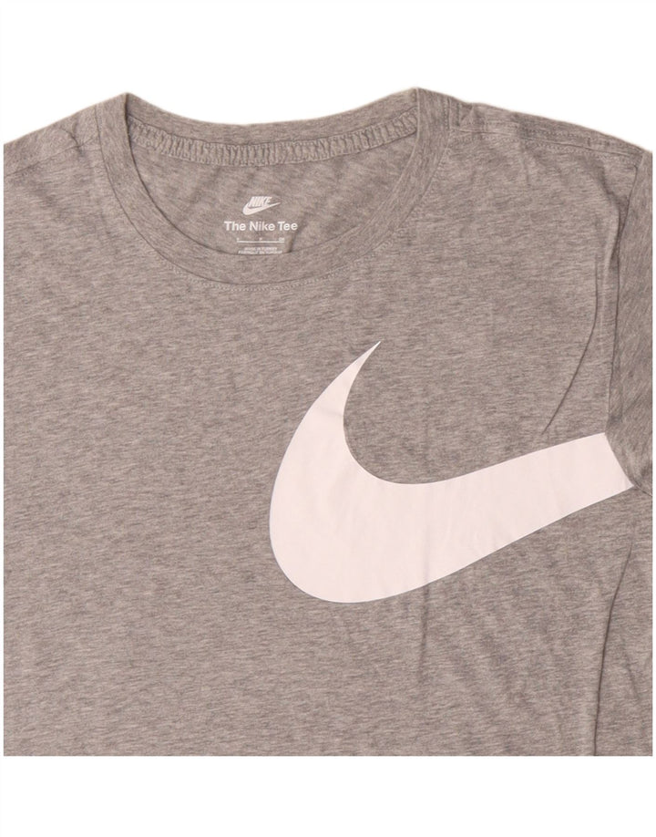 Camiseta gráfica masculina NIKE Top pequeno algodão manchado cinza