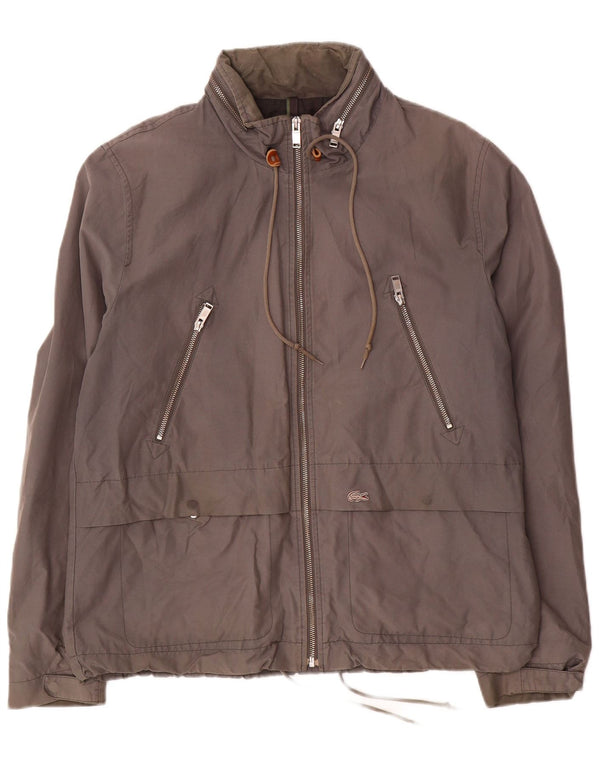Jaqueta bomber masculina com capuz Lacoste IT 52 XL algodão cinza