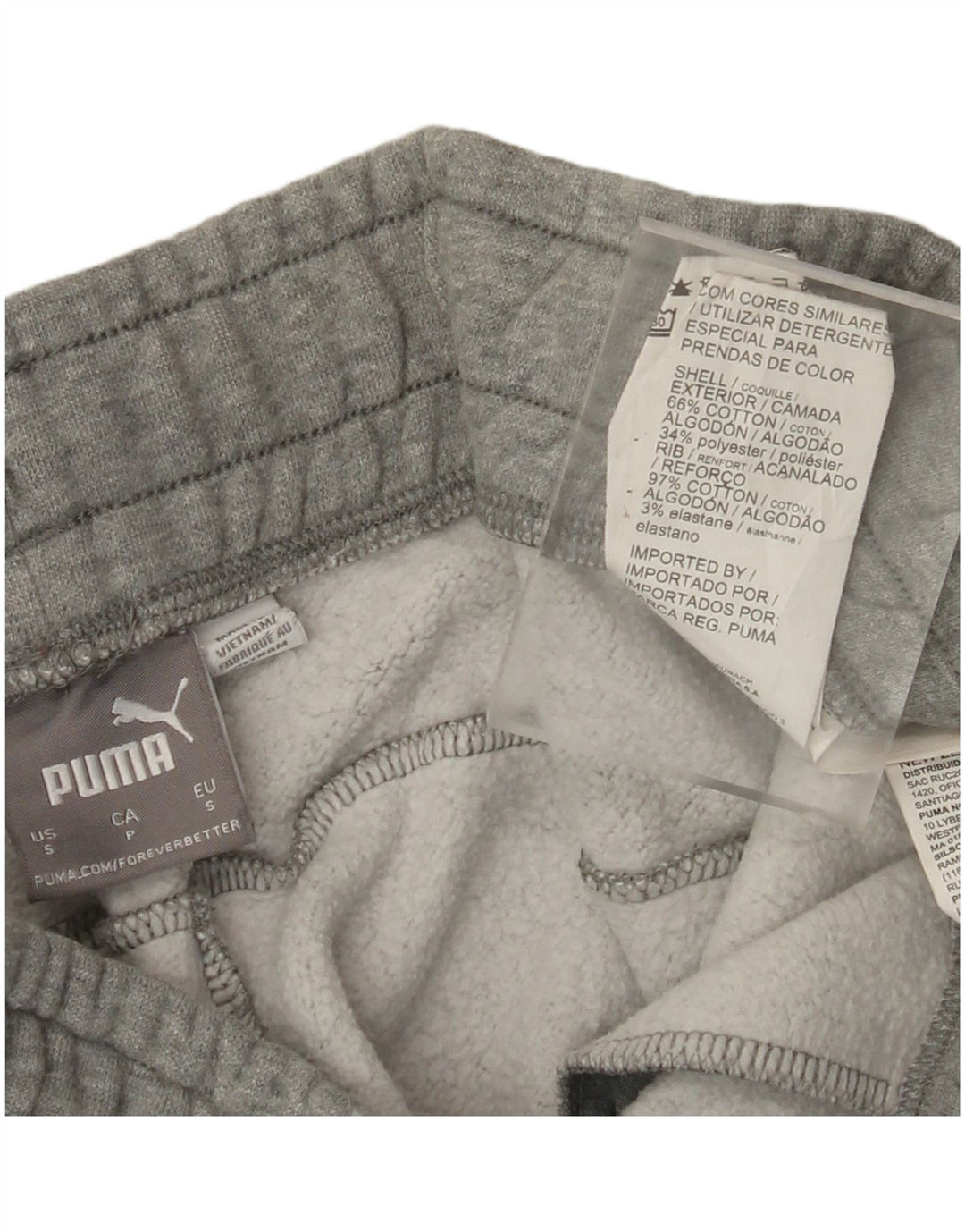 PUMA Calça de treino masculina gráfica joggers pequeno algodão cinza
