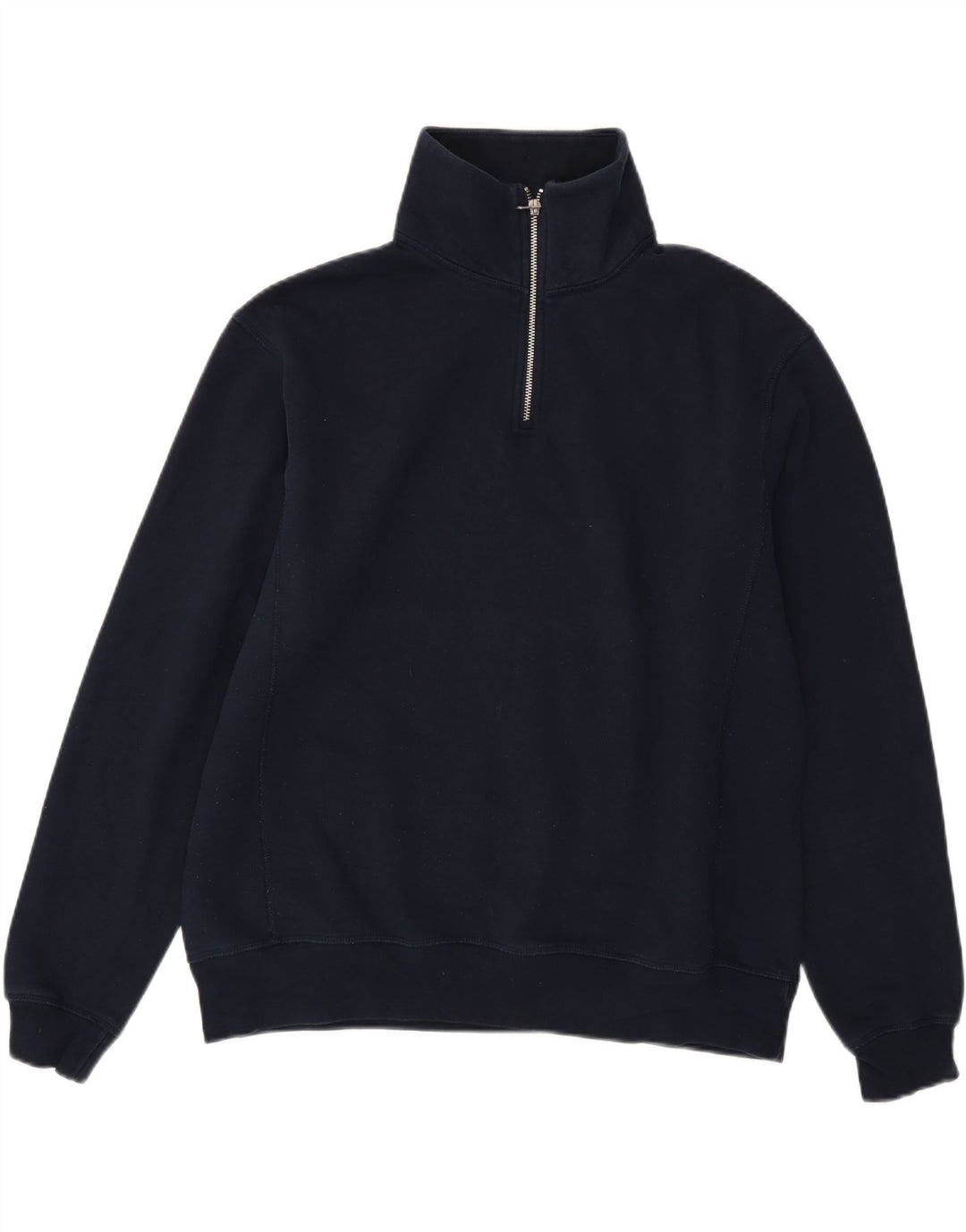 Moletom Zara masculino com zíper e gola grande poliéster azul marinho