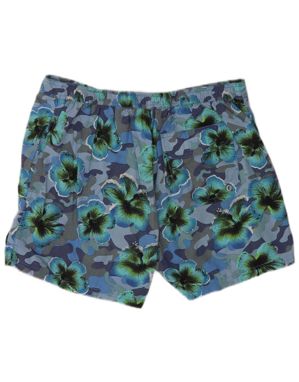 Maui and Sons Shorts de natação masculino regular XL azul floral poliamida