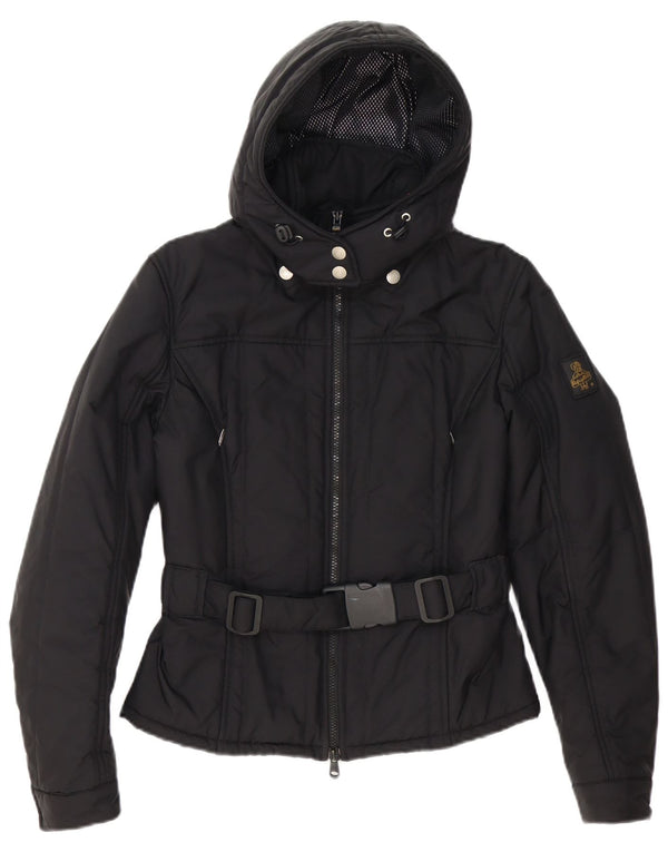 Jaqueta corta-vento feminina Refrigiwear Cruz com capuz Reino Unido 12 médio preto