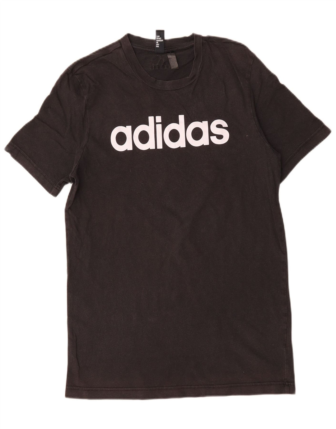 Adidas Mens Graphic T-Shirt Top Médio Algodão Preto