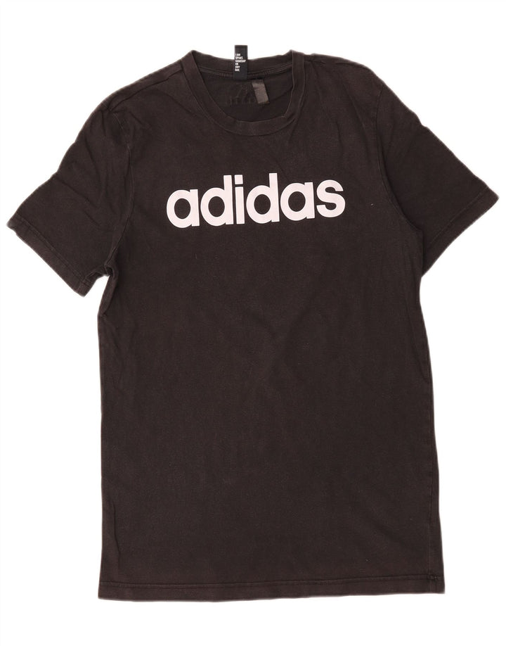 Adidas Mens Graphic T-Shirt Top Médio Algodão Preto