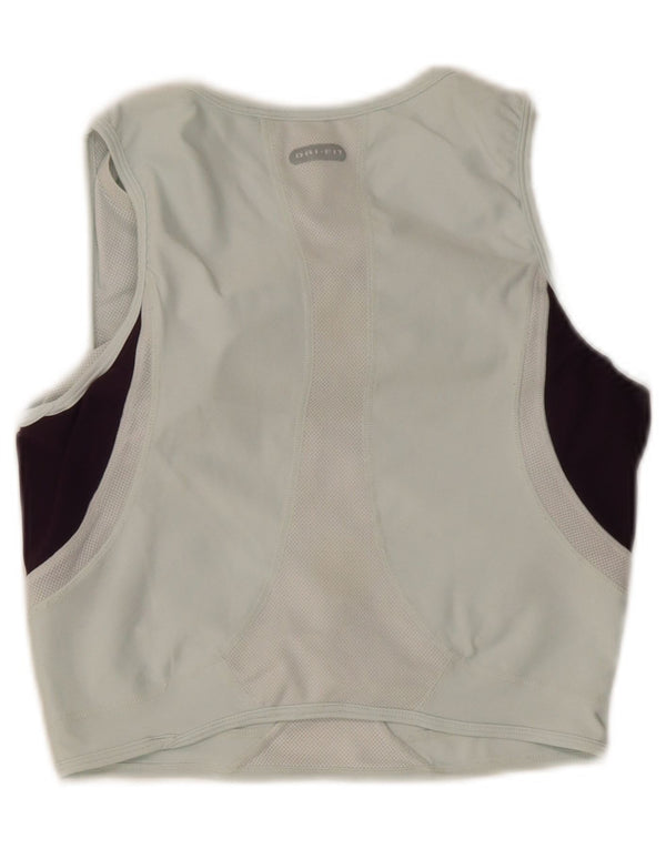 Nike Womens Crop Vest Top UK 14/16 Grande Azul Colorblock Poliéster