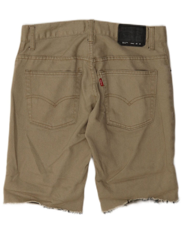 Shorts jeans 511 para meninos Levi's 15-16 anos W28 algodão cáqui
