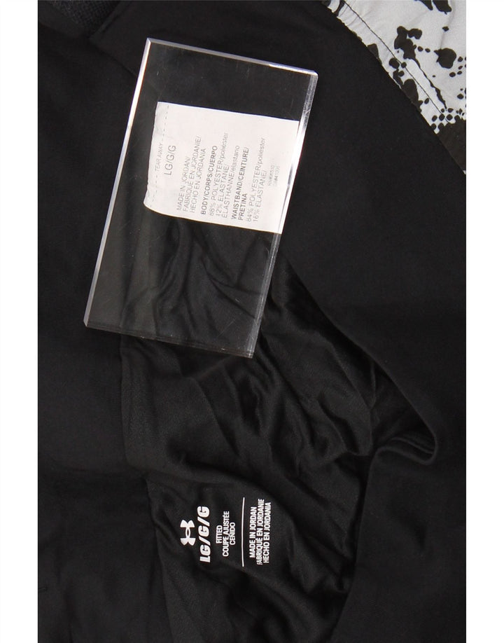 Shorts esportivos femininos UNDER ARMOUR com padrão abstrato UK 14 cinza grande