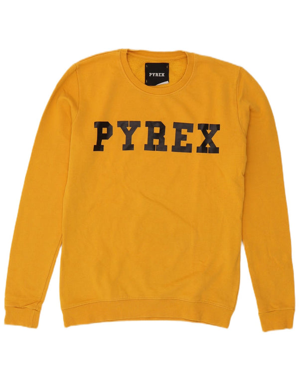 Pyrex moletom gráfico masculino jumper pequeno algodão amarelo
