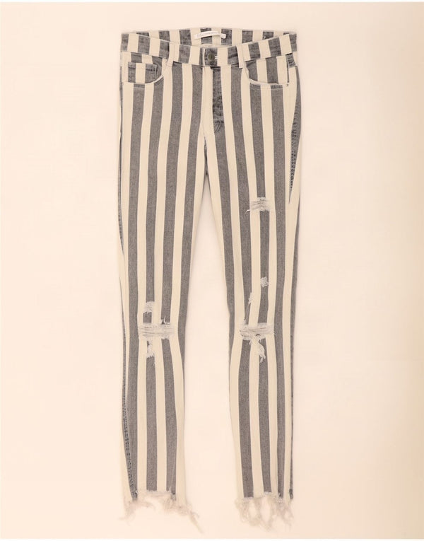 Zara Jeans feminino Trafaluc cintura alta skinny EU 38 pequeno W28 L28 cinza